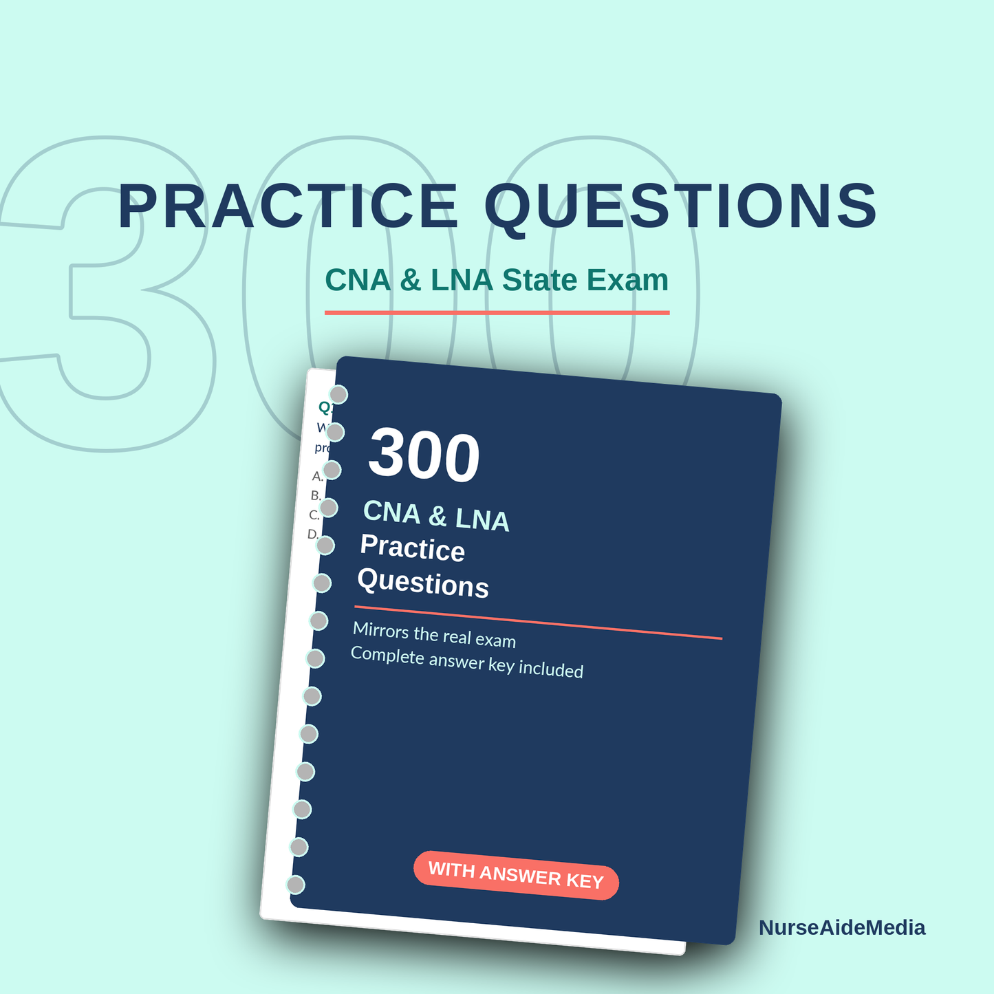 300 Sample Study Questions (download) CNA/LNA State Test Prep
